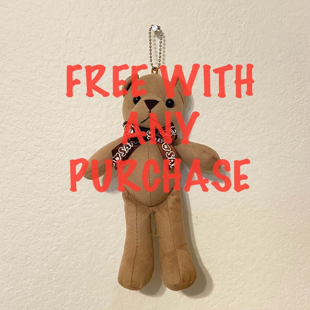 FREE W/ ANY PURCHASE Cute Teddy Bear Keychain Stuffed Animal Plush Bag Accessory
